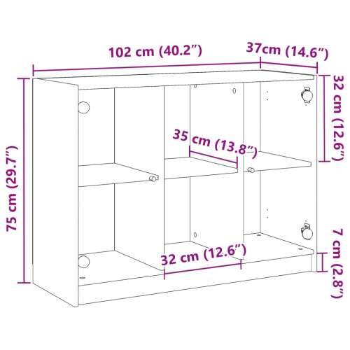 Komoda boja hrasta artisan 102x37x75,5 cm konstruirano drvo - artisian oak 1 102 cm Cijena