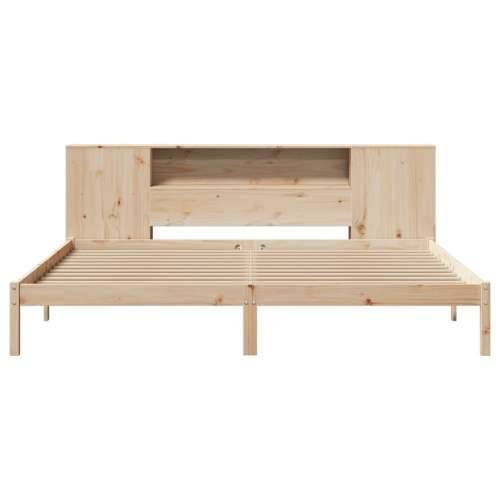 Krevet s regalom za knjige bez madraca 180x200 cm od borovine - Prirodna 180 x 200 cm Cijena