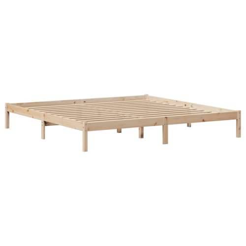 Krevet s regalom za knjige bez madraca 180x200 cm od borovine - Prirodna 180 x 200 cm Cijena