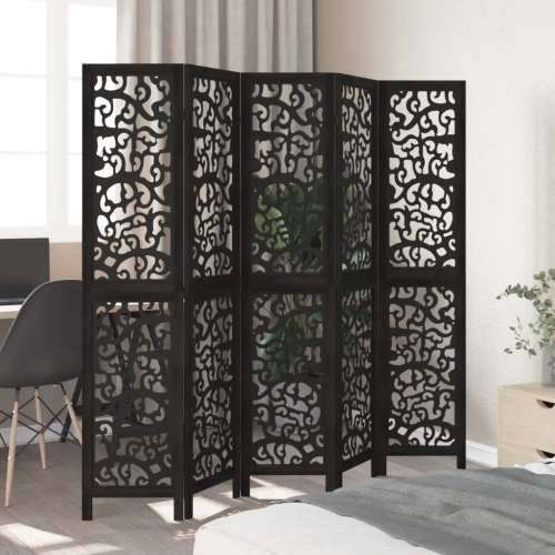Paravan - Sobna pregrada s 5 panela crno od masivnog drva paulovnije - 40 x 180 cm 5 Cijena
