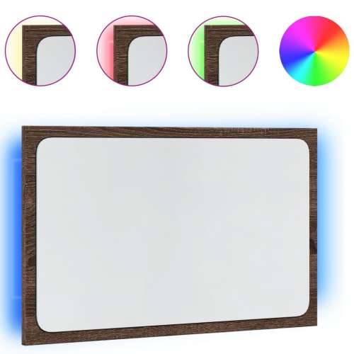 LED kupaonsko ogledalo boja smeđeg hrasta 60x8,5x38 cm drveno - Smeđi hrast 1 Cijena