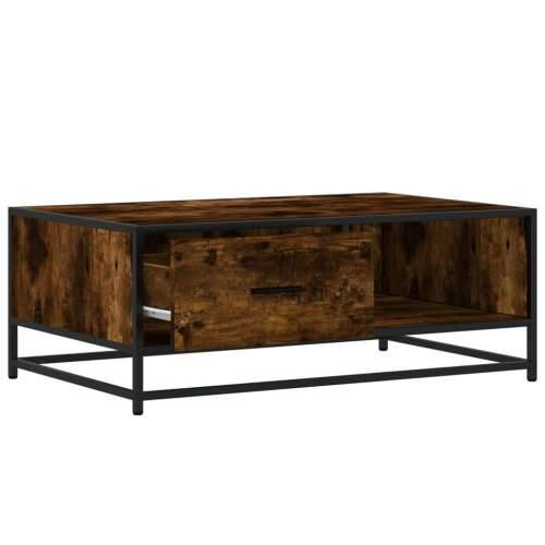 Stolić za kavu boja dimljenog hrasta 90x57x35 cm drvo i metal - Dimljeni hrast 1 Cijena