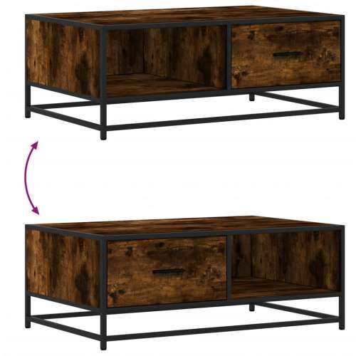 Stolić za kavu boja dimljenog hrasta 90x57x35 cm drvo i metal - Dimljeni hrast 1 Cijena