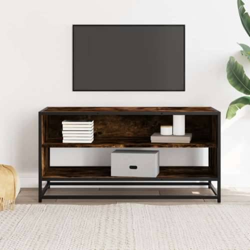 TV ormarić boja hrasta 91x40x46 cm konstruirano drvo i metal - Dimljeni hrast 1 91 cm Cijena