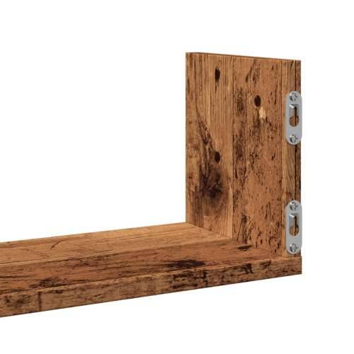 Zidne police 3 kom boja staro drvo 80x18x18cm konstruirano drvo - Staro drvo 80 x 18 x 18 cm 1 Cijena