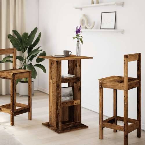 Barski stol s prostorom boja drva 60x60x102cm konstruirano drvo - Staro drvo 1 Cijena