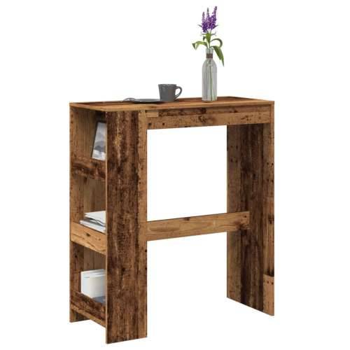 Barski stol s držačima boja staro drvo 90x40x103,5 cm drveni - Staro drvo 1 Cijena