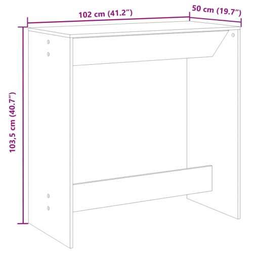 Barski stol smeđa boja hrasta 102x50x103,5 cm konstruirano drvo - Smeđi hrast 1 102 cm Cijena