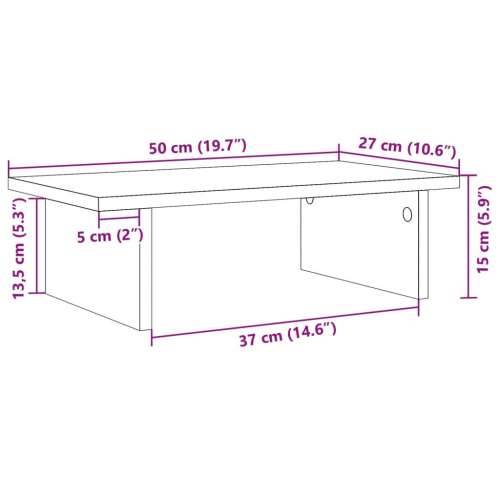 Stalak za monitor siva boja betona 50x27x15 cm drveni - Beton siva 50 x 27 x 15 cm Cijena
