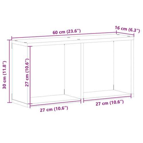Zidni ormarić crni 60x16x30 cm od konstruiranog drva - Crna 60 x 16 x 30 cm 1 Cijena