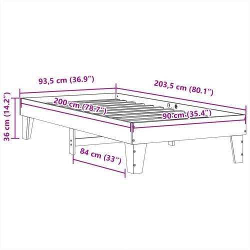 Okvir kreveta bez madraca bijeli 90 x 200 cm masivna borovina - Bijela 90 x 200 cm Cijena