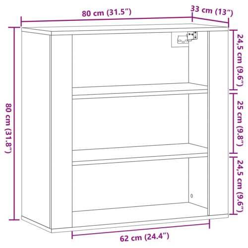 Zidni ormarić boja staro drvo 80 x 33 x 80 cm konstruirano drvo - Staro drvo 1 Cijena