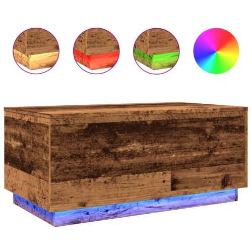 Stolić za kavu s LED svjetlima boja starog drva 90 x 50 x 40 cm - Staro drvo 1 90 cm Cijena