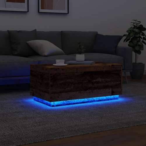 Stolić za kavu s LED svjetlima boja starog drva 90 x 50 x 40 cm - Staro drvo 1 90 cm Cijena