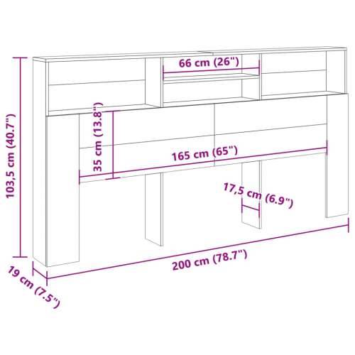 Uzglavlje s ormarićem boja hrasta 200x19x103,5 cm drveni - hrast artisan 200 x 19 x 103.5 cm 1 Cijena