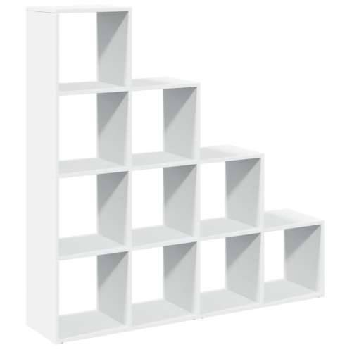 Pregrada za knjige 4 razine bijeli 131,5x29x131,5 cm drvena - Bijela 1 131.5 cm Cijena
