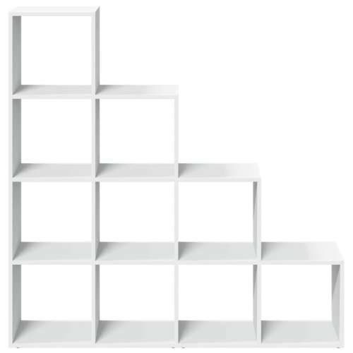 Pregrada za knjige 4 razine bijeli 131,5x29x131,5 cm drvena - Bijela 1 131.5 cm Cijena
