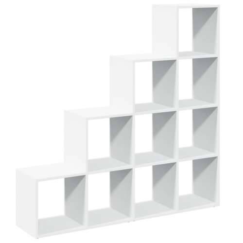 Pregrada za knjige 4 razine bijeli 131,5x29x131,5 cm drvena - Bijela 1 131.5 cm Cijena