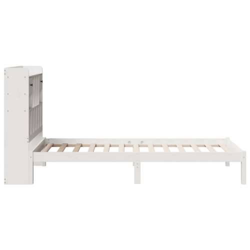 Krevet s regalom z knjige bez madraca bijeli 100x200cm borovina - Bijela 100 x 200 cm Cijena
