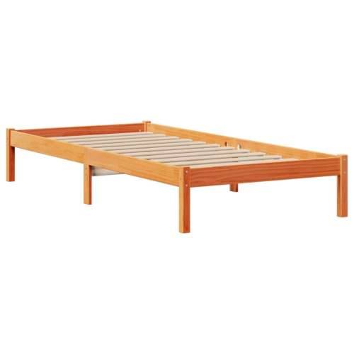 Krevet s regalom za knjige bez madraca 90 x 190 cm od borovine - Voštano smeđa 90 x 190 cm Cijena