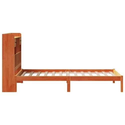 Krevet s regalom za knjige bez madraca 90 x 190 cm od borovine - Voštano smeđa 90 x 190 cm Cijena