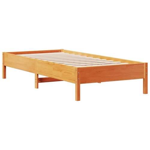 Krevet s regalom za knjige bez madraca 90 x 190 cm od borovine - Voštano smeđa 90 x 190 cm Cijena