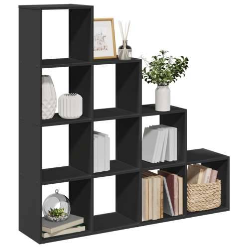 Pregrada/regal za knjige 4 razina crni 131,5x29x131,5 cm drveni - Crna 1 131.5 cm Cijena