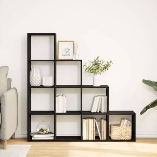 Pregrada/regal za knjige 4 razina crni 131,5x29x131,5 cm drveni - Crna 1 131.5 cm Cijena
