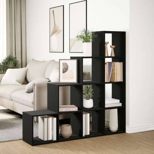 Pregrada/regal za knjige 4 razina crni 131,5x29x131,5 cm drveni - Crna 1 131.5 cm Cijena