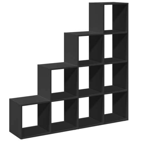Pregrada/regal za knjige 4 razina crni 131,5x29x131,5 cm drveni - Crna 1 131.5 cm Cijena
