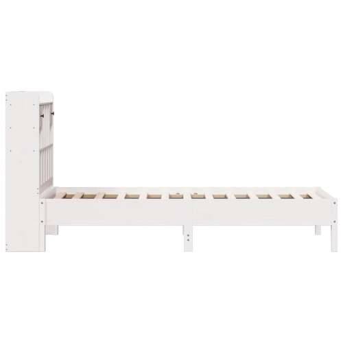 Krevet s regalom z knjige bez madraca bijeli 100x200cm borovina - Bijela 100 x 200 cm Cijena