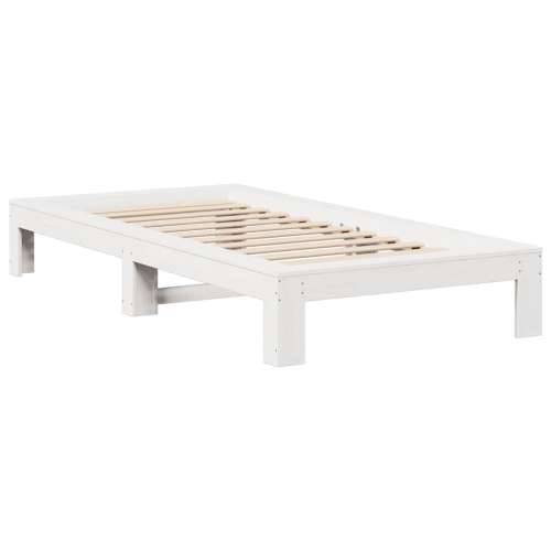 Okvir kreveta bez madraca bijeli 90 x 200 cm masivna borovina - Bijela 90 x 200 cm Cijena