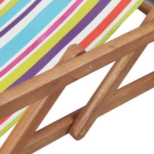 Sklopiva ležaljka za plažu od tkanine s drvenim okvirom višebojna Cijena