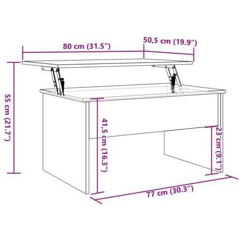 Stolić za kavu boja staro drvo 80x50,5x41,5cm konstruirano drvo - Staro drvo 80 x 50 x 41.5 cm 1 Cijena