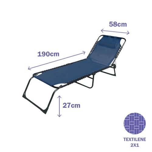 Pludmales guļamkrēsls Marbueno Plava 190 x 27 x 58 cm Casual Cijena