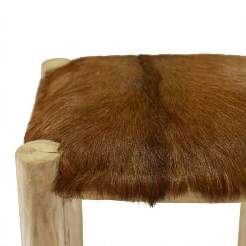 Barska stolica od prave kože i masivne tikovine Cijena
