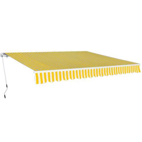 Sklopiva tenda na ručno upravljanje 400 cm žuto-bijela Cijena