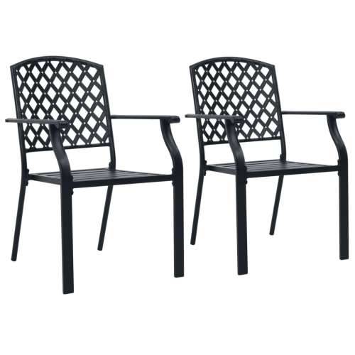 Vrtne složive stolice 2 kom čelik crne