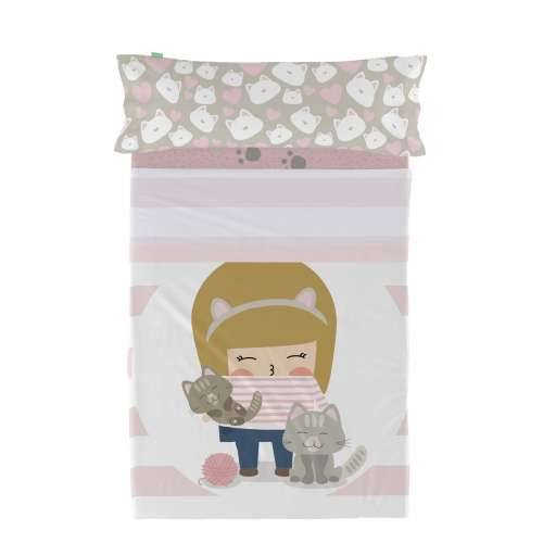 Set posteljine HappyFriday Happynois Kitty Pisana Krevet od 105 2 Dijelovi Cijena