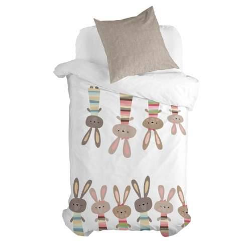 Set pokrivača za poplun HappyFriday Moshi Moshi Rabbit Family Pisana Krevet od 80 2 Dijelovi Cijena
