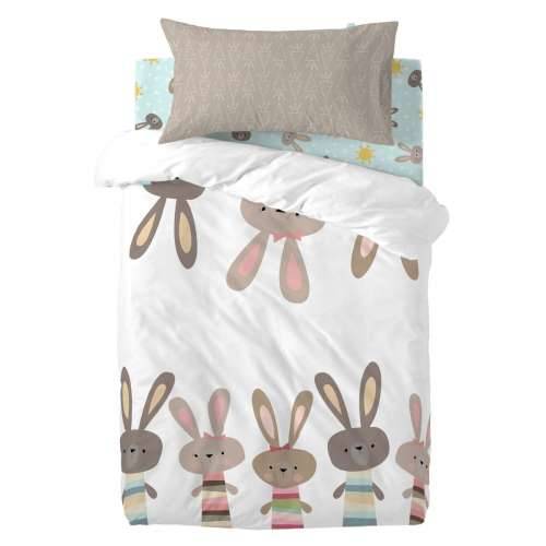Set pokrivača za poplun HappyFriday Moshi Moshi Rabbit Family Pisana Dječji krevetić 2 Dijelovi Cijena