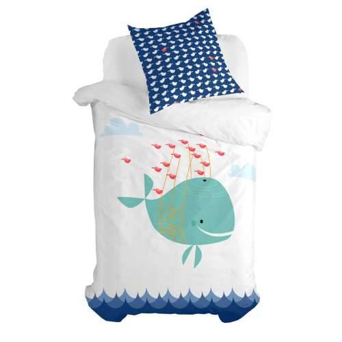 Set pokrivača za poplun HappyFriday Moshi Moshi Whale Pisana Krevet od 80 2 Dijelovi Cijena