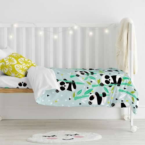 Set pokrivača za poplun HappyFriday Moshi Moshi Panda Garden Blue Plava Dječji krevetić 2 Dijelovi Cijena