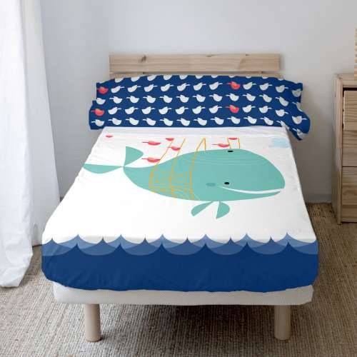 Set posteljine HappyFriday Moshi Moshi Whale Pisana Krevet od 105 2 Dijelovi Cijena