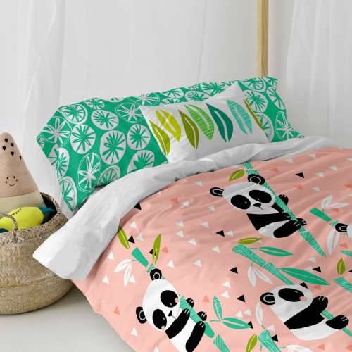 Set pokrivača za poplun HappyFriday Moshi Moshi Panda Garden Roza Krevet od 105 2 Dijelovi Cijena