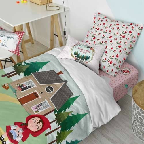 Set pokrivača za poplun HappyFriday Mr Fox Red riding hood  Pisana Krevet od 80 2 Dijelovi Cijena