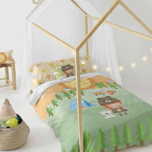 Set pokrivača za poplun HappyFriday Happynois Camping Pisana Krevet od 105 2 Dijelovi Cijena