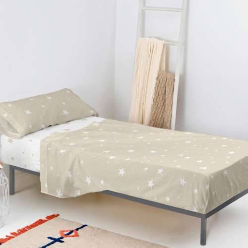 Set posteljine HappyFriday Basic Kids Little star Bež Krevet od 105 180 x 270 cm 2 Dijelovi Cijena