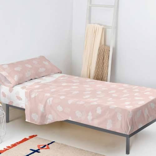 Set posteljine HappyFriday Basic Kids Clouds Roza Krevet od 80/90 2 Dijelovi Cijena