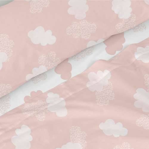Set posteljine HappyFriday Basic Kids Clouds Roza Krevet od 80/90 2 Dijelovi Cijena